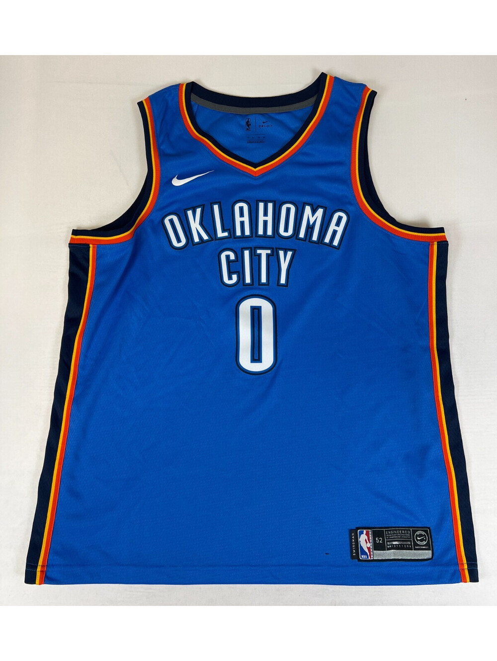 Nike NBA Oklahoma City Thunder Russell Westbrook 0 Blue Swingman Jersey XL
